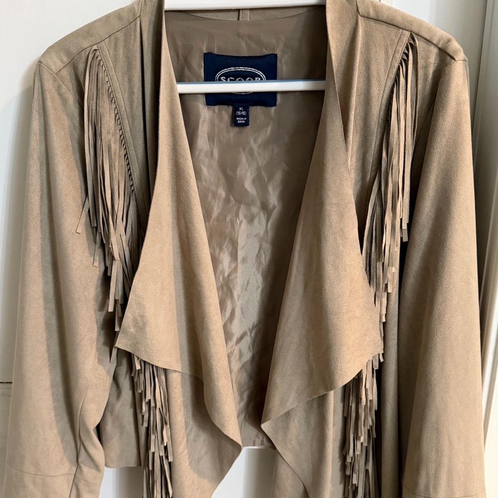 SCOOP women’s Fringe faux suede Jacket